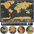 Luckies of London | Scratch Off World Map Deluxe | Travel Map To Track Travels | World Map Wall Art For Room & Office Decor |