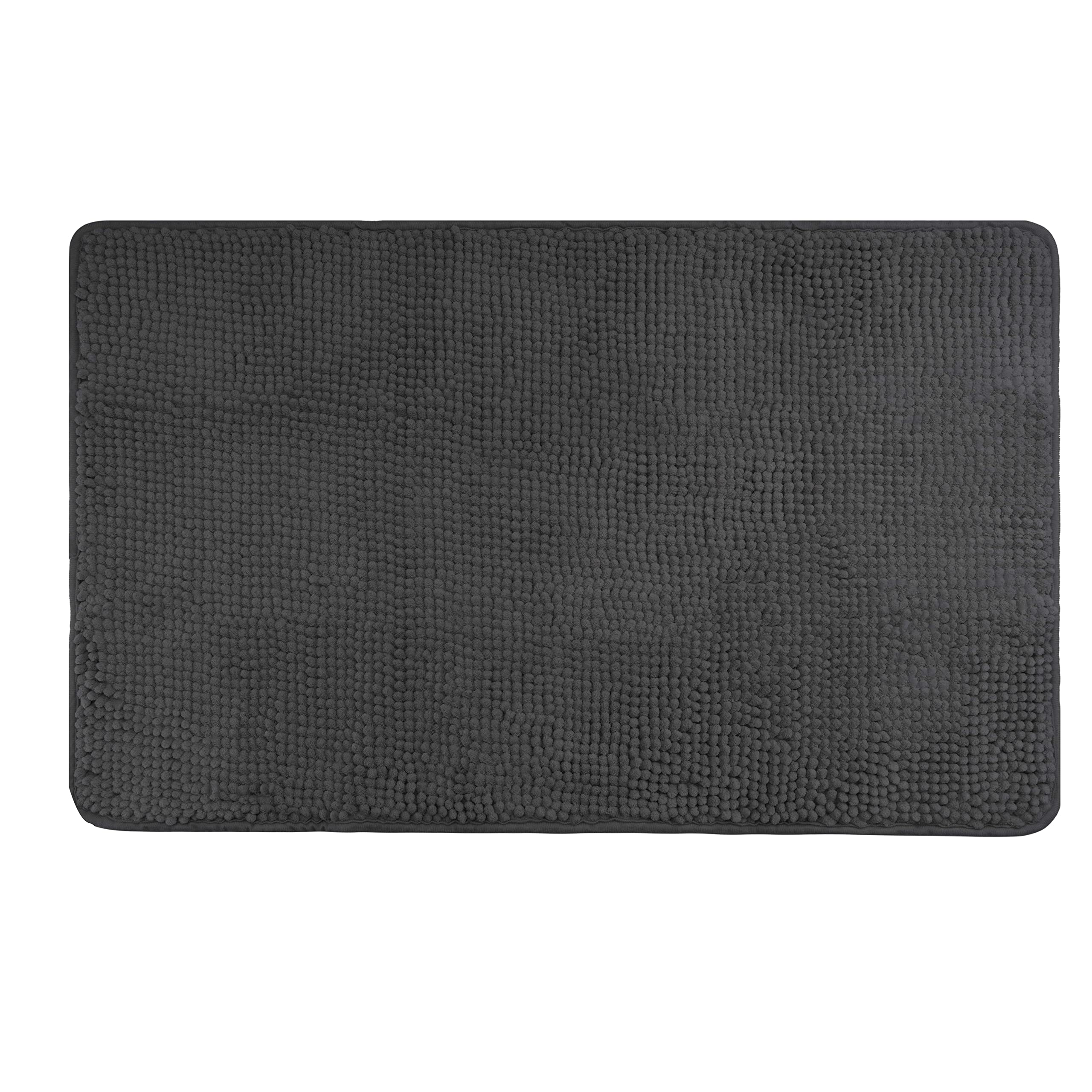fluffy® Bath Mat made of Chenille with Non-Slip Bottom (50 x 80 cm, Anthracite)
