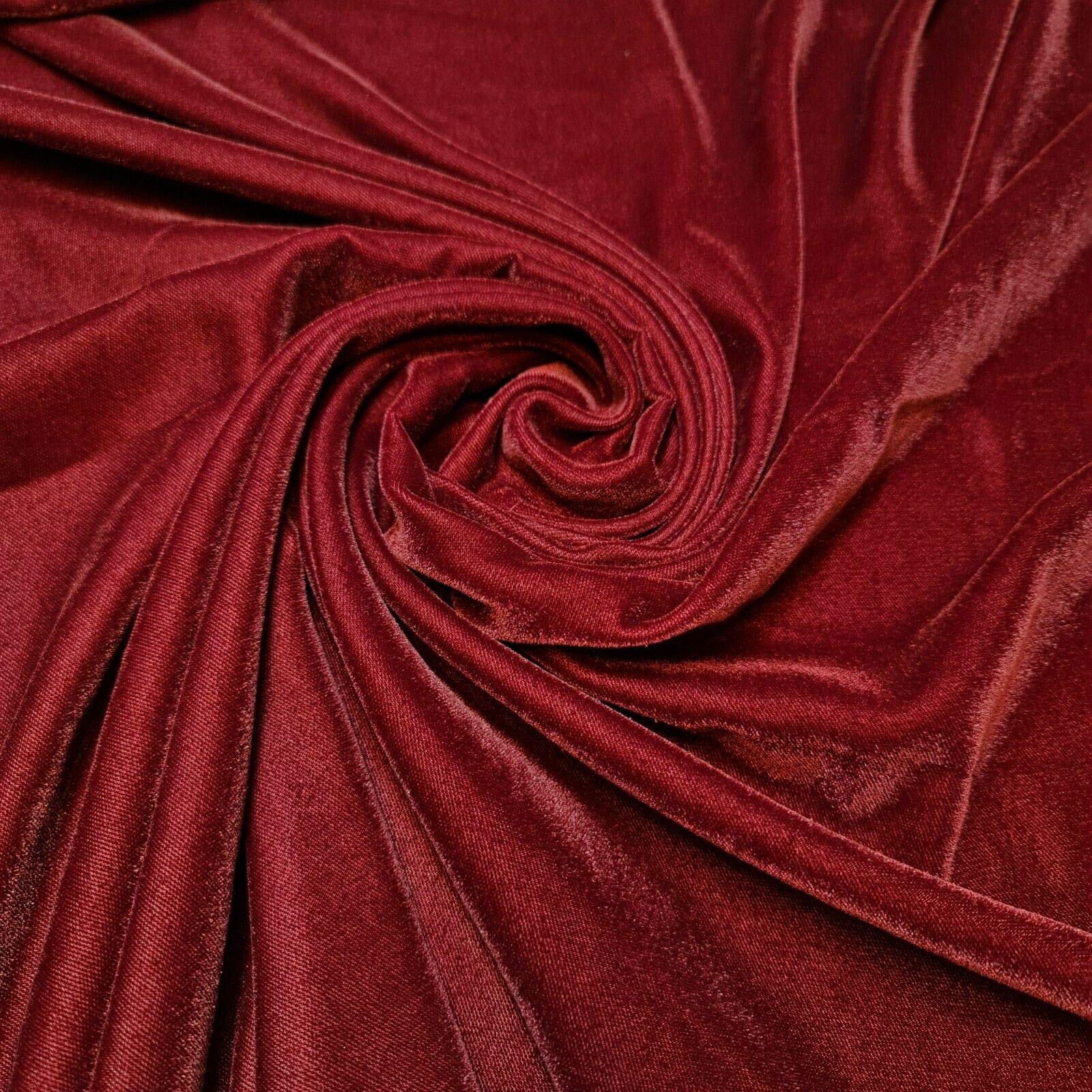 Luxurious Soft Three Crown Micro 9000 Velvet Dress Craft Fabric Material Suitable for Home Decor, Curtains, Upholstery & More 44" - 112 cm Wide Sold As 1 Meter Pre - Cut Lengths (Burgundy)