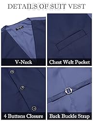 COOFANDY Slim Fit Suit for Men 3 Piece Two Button