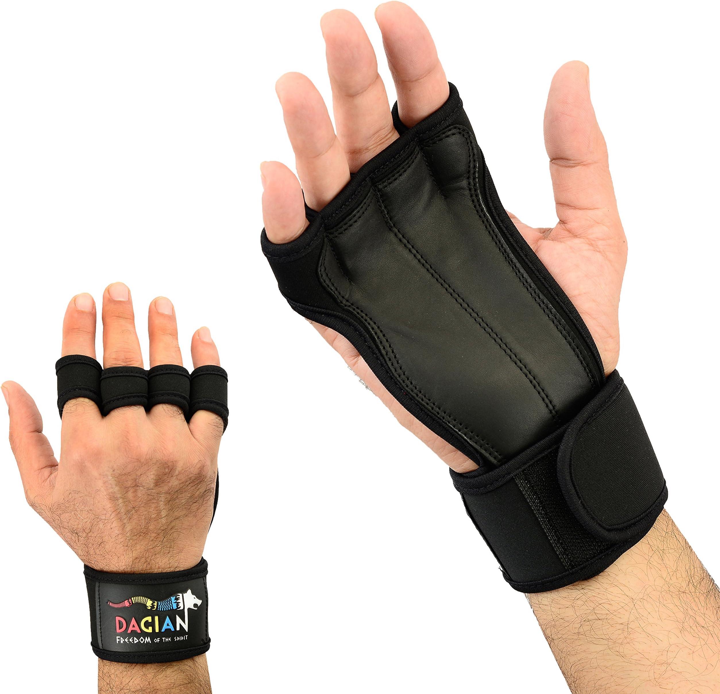 Cross Training Leather Gloves with Wrist Support For Pull Up, Gymnastics, Workout, Fitness, WODs, Kettlebells| No Calluses,Weight Lifting 3X More Durable Grips| Best Quality Gym Gloves For Men & Women