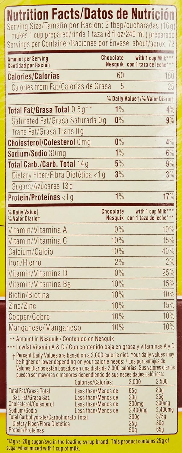 Nesquik Cocoa Powder Nutrition Facts Besto Blog