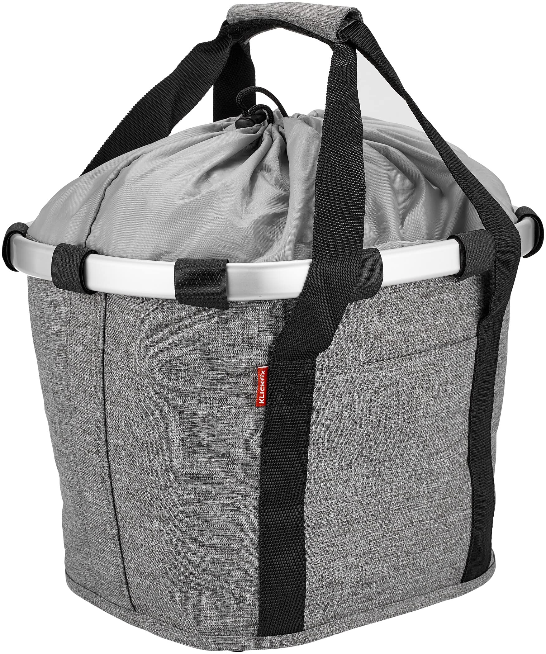 KLICKfix Unisex – Adult Twist Bicycle Basket, Silver, Plain