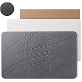 MORANDI Stone Bath Mat - Foldable Super Absorbent Quick Drying Diatomite Shower Bath Mat Non Slip, Easy to Clean for Shower & Bathroom and Kitchen