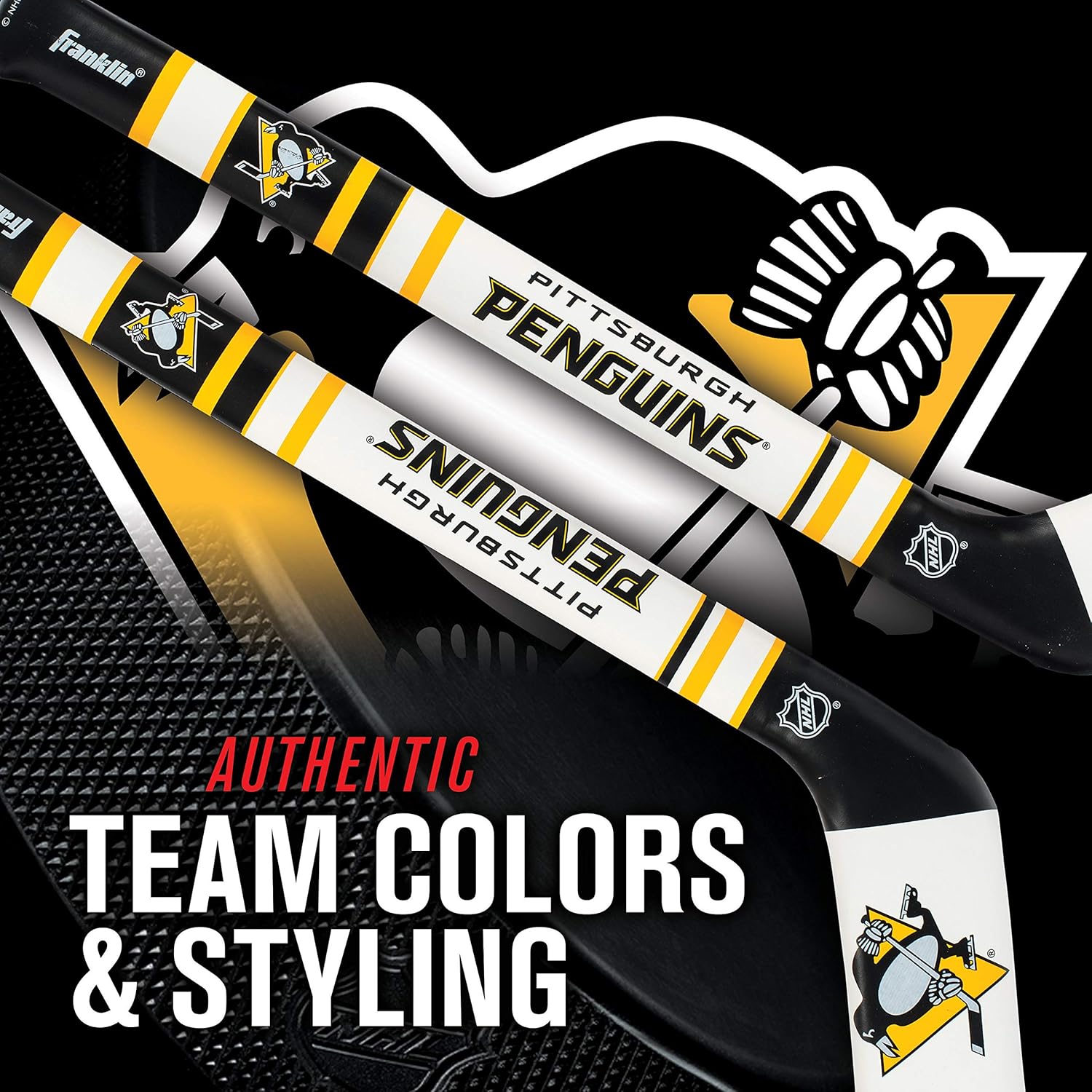 Franklin Sports NHL Pittsburgh Penguins Mini Soft Hockey Stick Set - NHL Team Soft Foam Mini Hockey Stick and Ball Set - Great Toy for Kids, One Size (6520F19) : Games : Sports & Outdoors