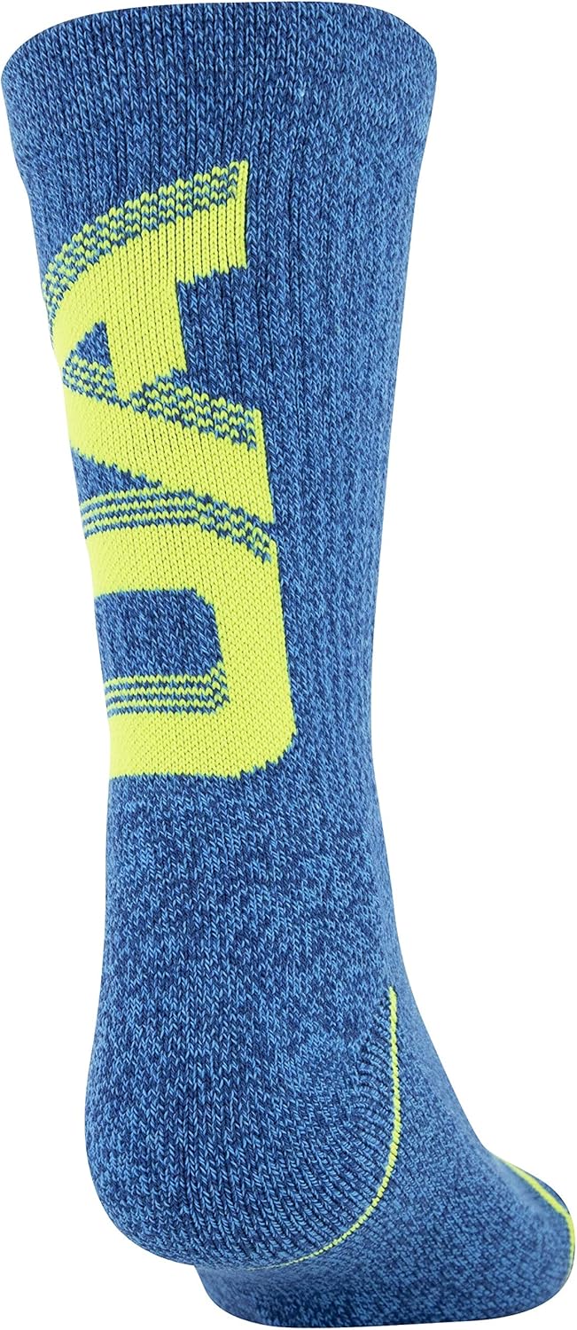 Under Armour Youth Phenom Crew Socks, 3-Pairs, Graphite Blue/Halo Gray, Shoe Size: Youth 13.5K-4Y: Sports & Outdoors