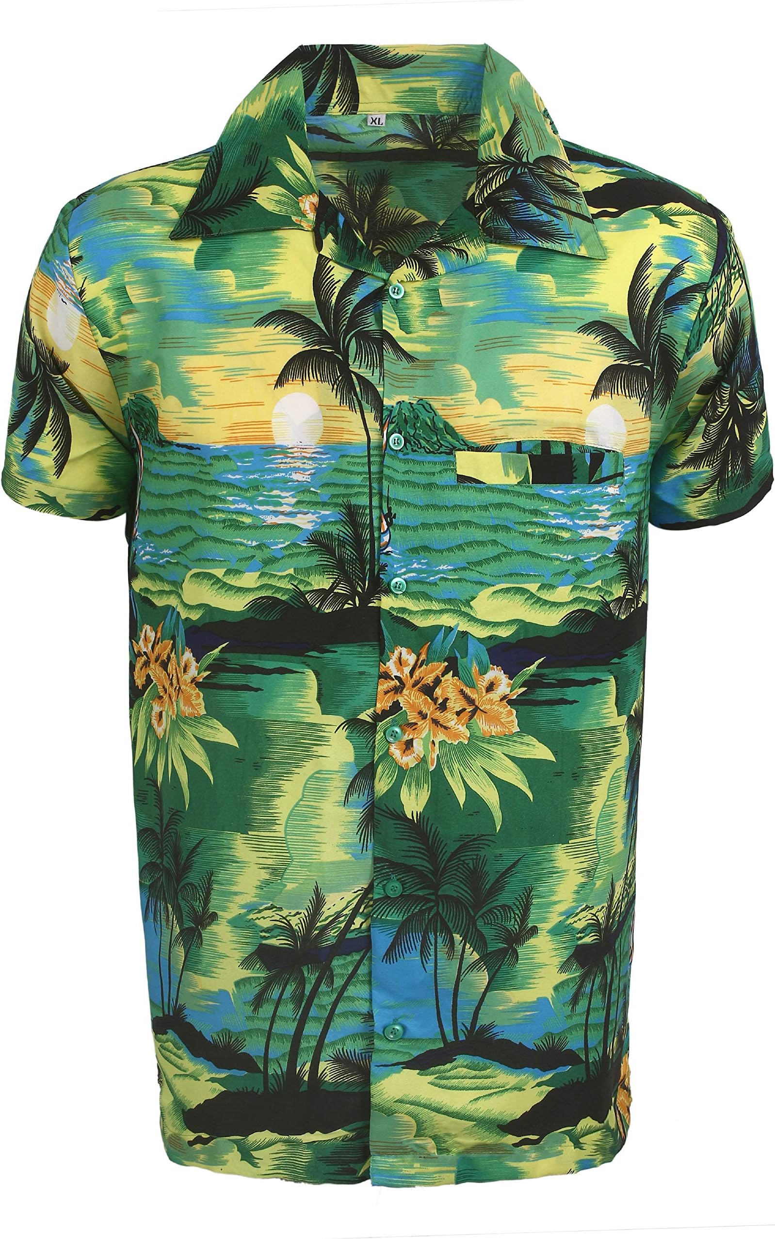 SAITARK Mens Hawaiian Shirt Stag Beach Hawaii Aloha Party Summer Holiday Fancy BP