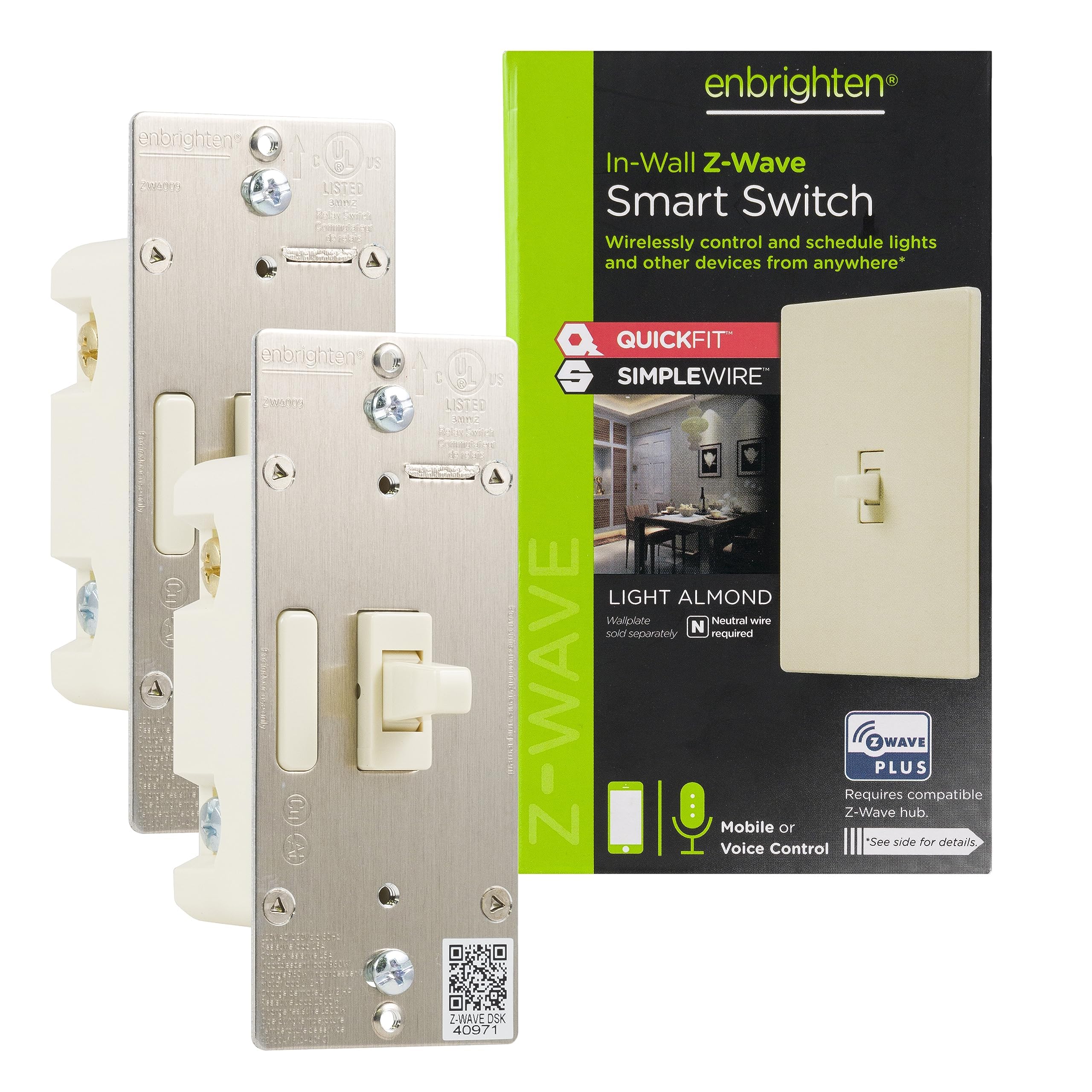 Enbrighten Almond Z-Wave Plus Smart Light Switch