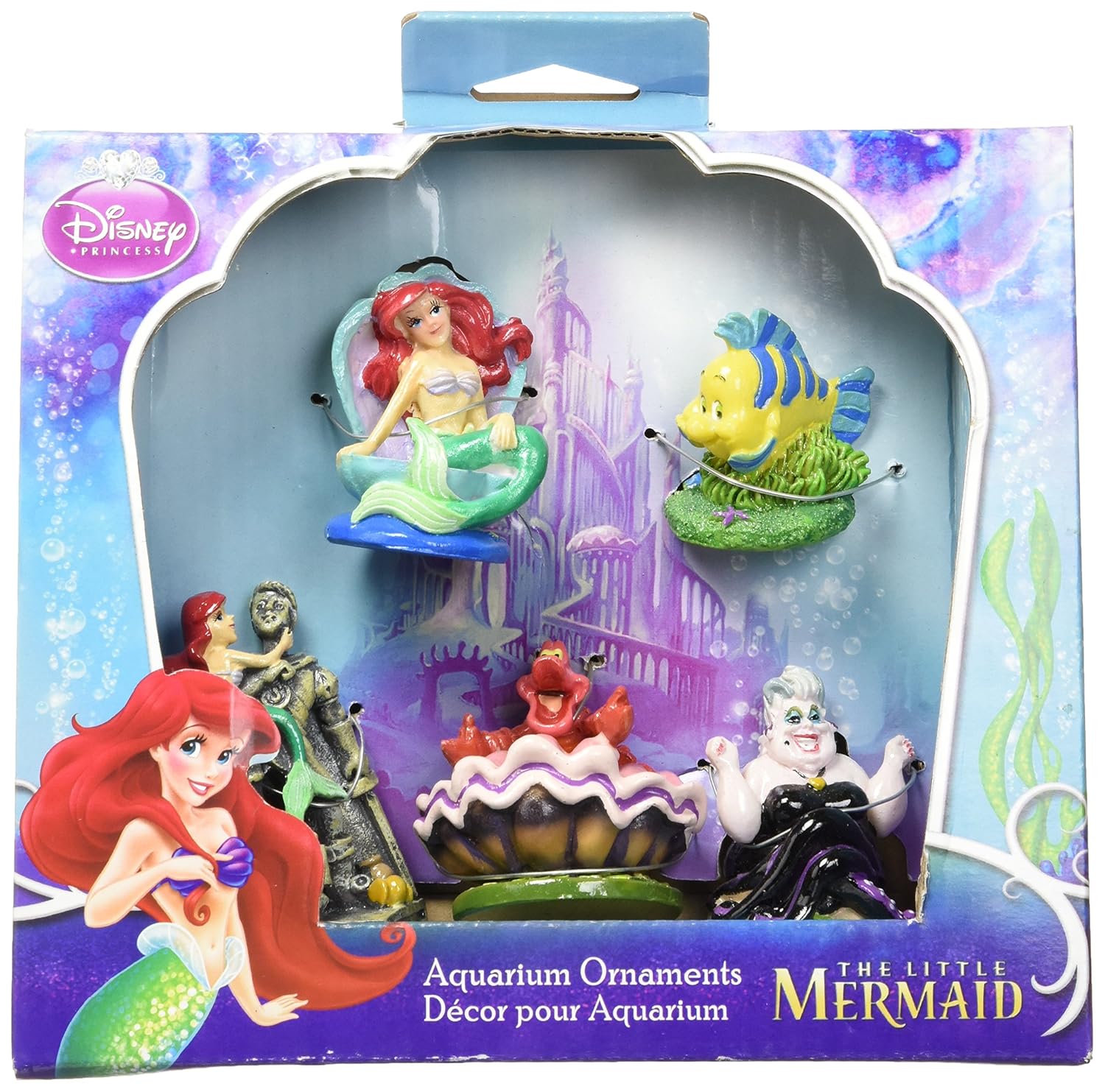 Penn Plax Little Mermaid 5 Piece Mini Resin Ornaments For
