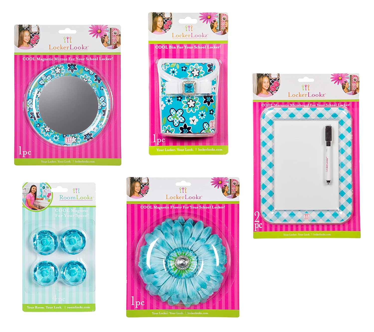 School Locker Blue Organizer And Accessory Set Of 5 By Locker