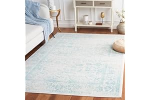 SAFAVIEH Adirondack Collection Accent Rug - 4' x 6', Ivory & Light Blue, Oriental Distressed Design, Non-Shedding & Easy Care, Ideal for High Traffic Areas in Entryway, Living Room, Bedroom (ADR109L)
