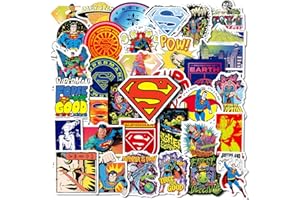 Superman Stickers Decals, 50 PCS Vinyl Waterproof Stickers for Water Bottles, Laptop, Skateboard, Phone, Guitar, Scrapbook
