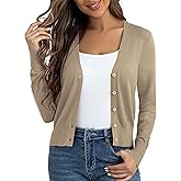 Ahlaray Women's Cropped Cardigans Sweaters Button Down Open Front Bolero Shrugs for Dresses, S-XL