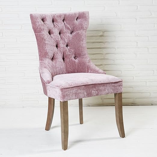 Wholesaler Gmbh Esszimmerstuhl Knopfdeko Pink Mit Bezug Aus Samt Und Holzbeinen Stuhl Polsterstuhl Amazon De Kuche Haushalt
