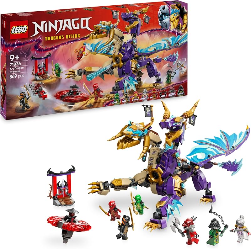 LEGO NINJAGO Arc Dragon of Focus 71836 with 8 Minifigures Spinjitzu Spinner