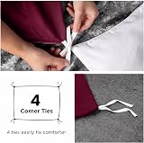 Moonlight20015 Burgundy King Duvet Cover Set with 2 Pillowcases view 5