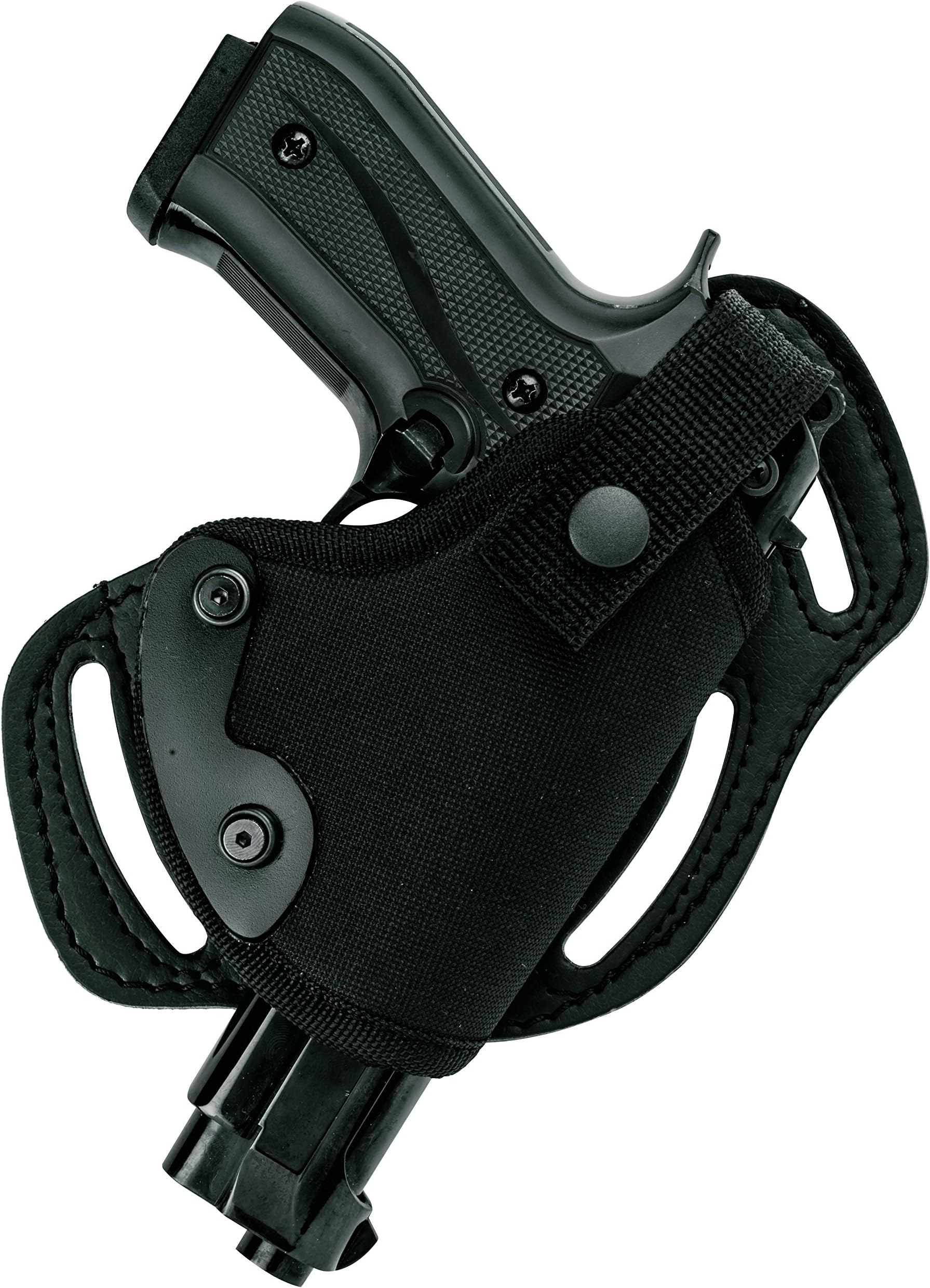 Akar Horizontal or Vertical SOB Mob Nylon Belt Holster for S&W M&P Shield - Glock 17 19 22 23 32 33 / Springfield XD & XDS / + All Similar Sized Handguns