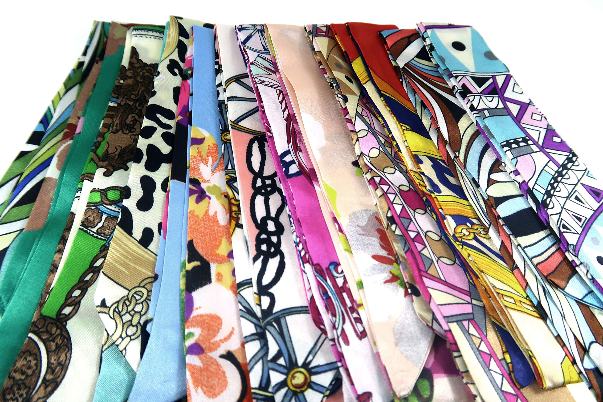 12 Set Mixed Designs Satin Head Hair Handbag Handle Highlights Scarf Tie Bundle 12 Set Mixed Designs Satin Head Hair Handbag Handle Highlights Scarf Tie Bundle