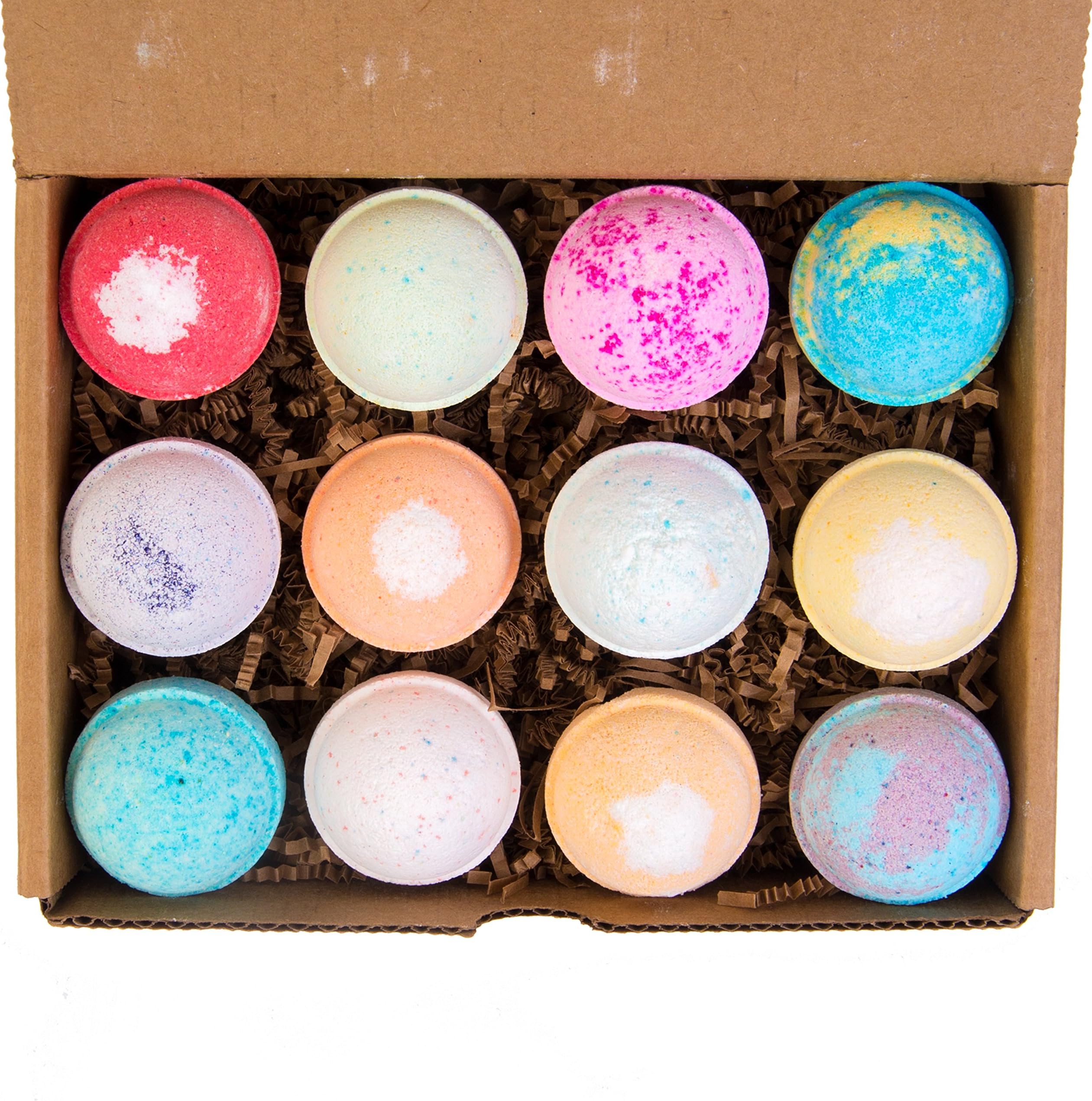 All-Natural Lush Organic Bath Bomb Spa Gift Set (12-pack) - EcoHome Naturals