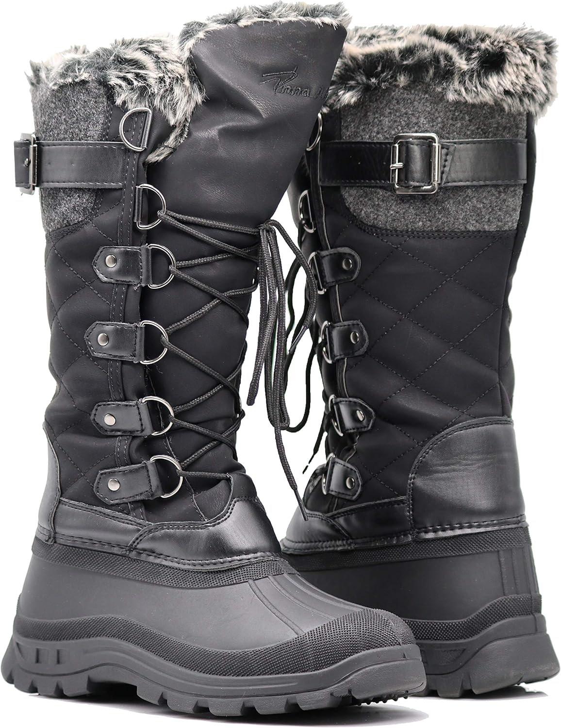 ARC Women Winter Fashion Snow Boots Rubber Toe Fleece