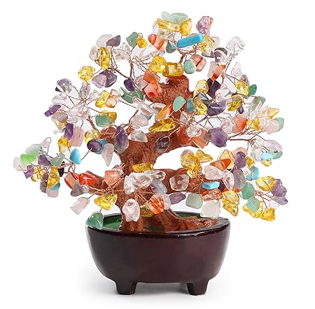 Feng-Shui-Geldbaum von CrazySell, 15 cm, Aventurin, Quarz-Edelstein, grüner Kristall, für Büro, Wohnzimmer, Glücksbringer, St