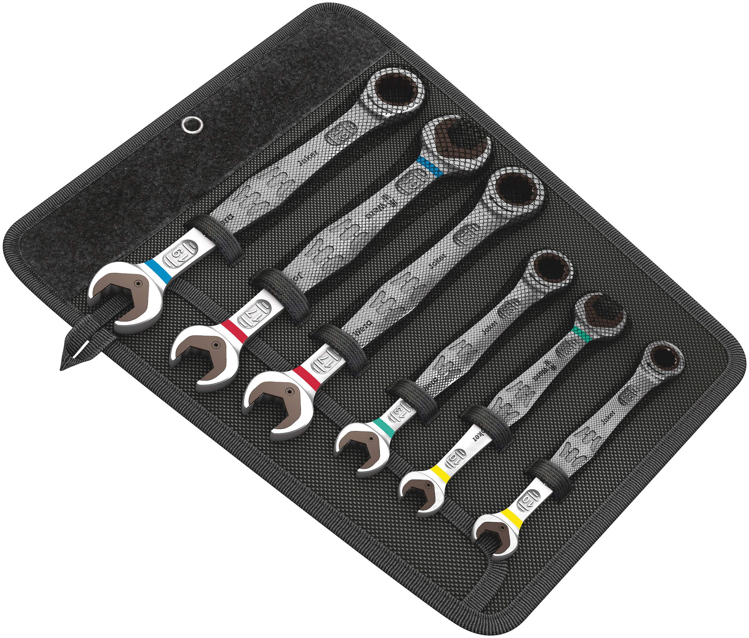 Wera 05020022001 6000/6002 Joker 6 Set 1, Set of ratcheting Combination/Double Open-Ended Wrenches, Metric, 6 Pieces