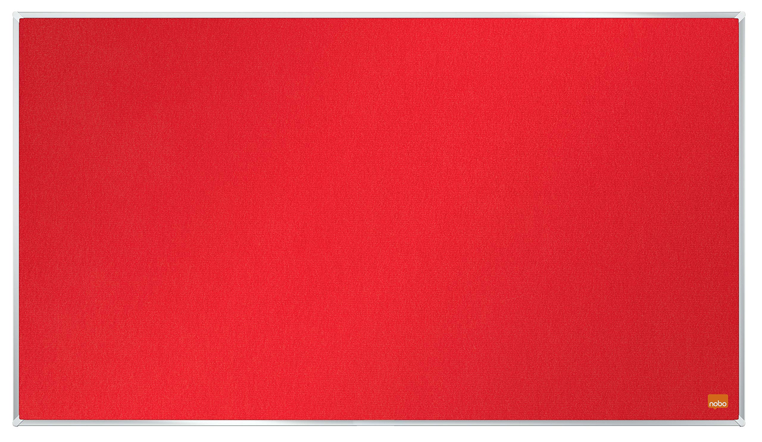 Nobo Widescreen Felt Noticeboard, 710 x 400 mm, Slim Trim Frame, InvisaMount Mounting System, Impression Pro, Red, 1915419