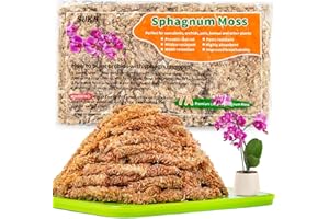 3 Oz Sphagnum Moss for Plants - Sukh peat Moss for Plants Orchid Moss Soil Dried Long Fiber Sphagnum peat Moss for Reptiles,S