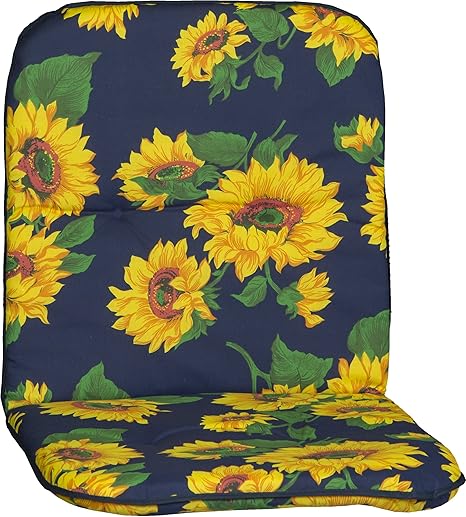 Beo Gartenstuhlauflage Gartenstuhlkissen Sitzkissen Polster für Niedriglehner Sonnenblumen blau