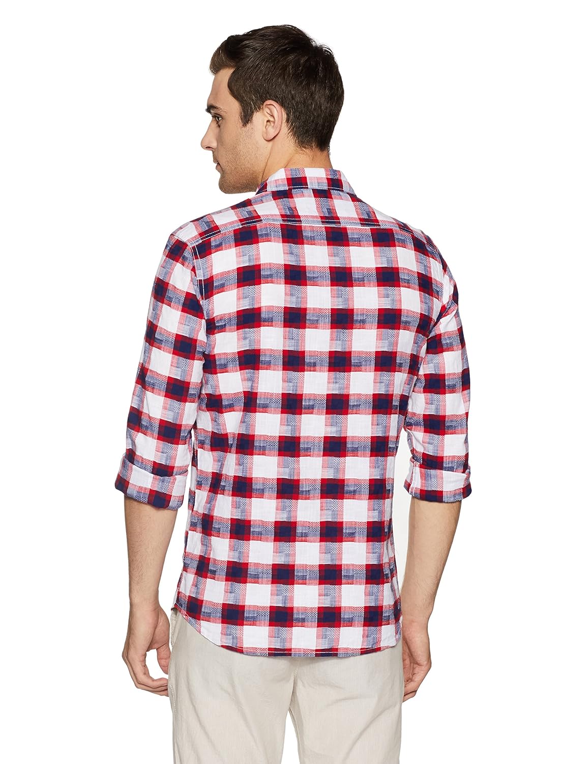lee men's checkered slim fit casual shirt