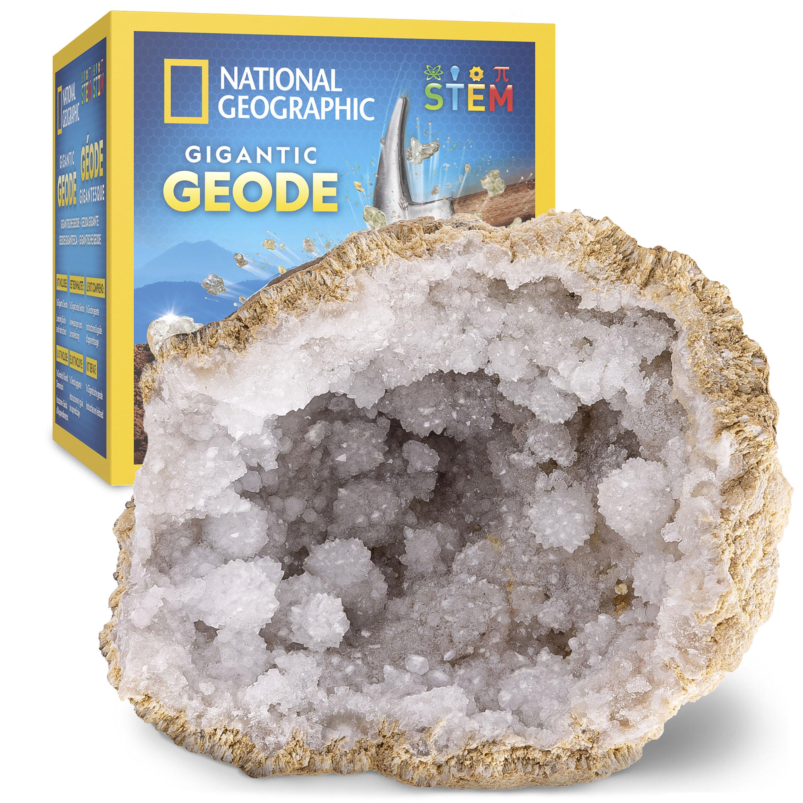 National Geographic Gigantic Geode Kit – Break Open a Huge Geode with Crystals Inside, Earth Science Kit for Kids, Fun Geology Activity, Rock and Mineral Gift for Boys and Girls