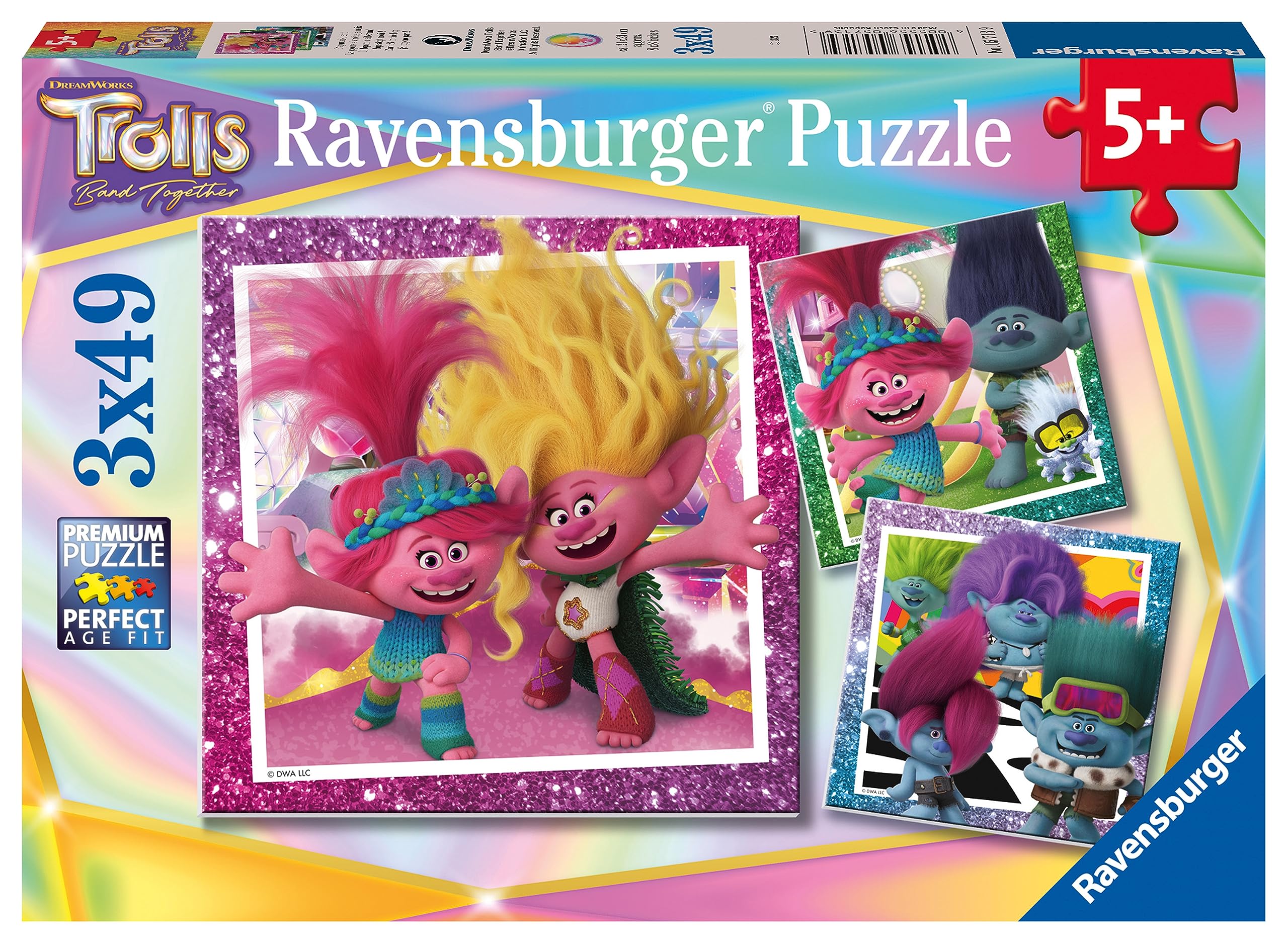 Ravensburger Trolls 3 x 49 Pieces Puzzle for Kids Age 2 Years Up