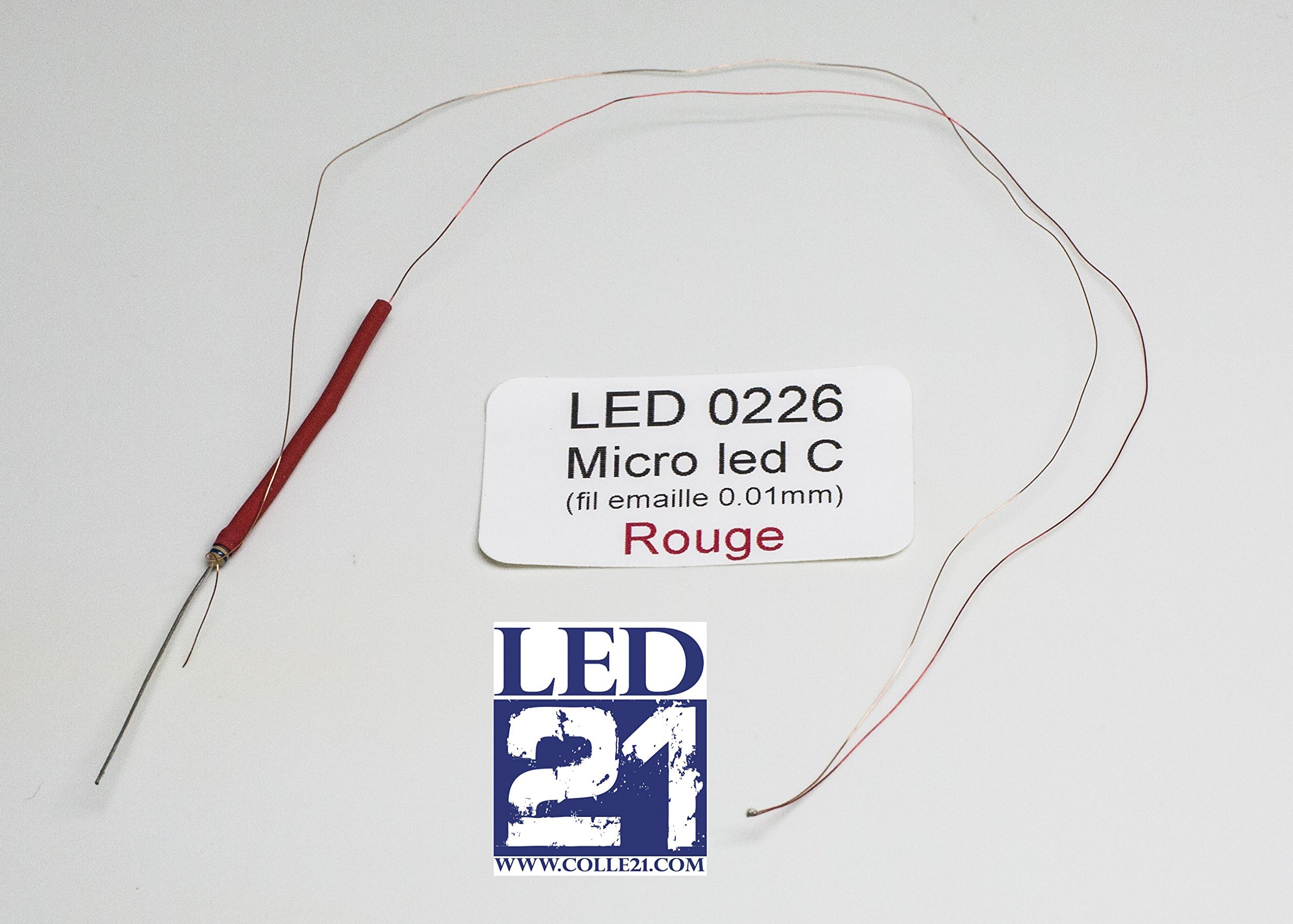 LED 21: 0226 Micro LED Red Enamelled Wire LED C (0.1 mm)