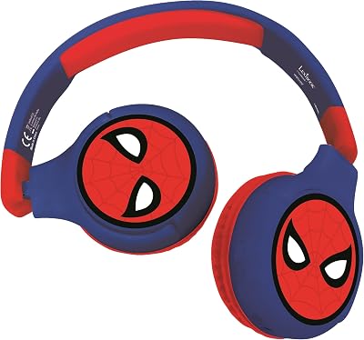 LEXIBOOK Spiderman 2-in-1 Bluetooth Headphones Kids 85dB Foldable HPBT010SP