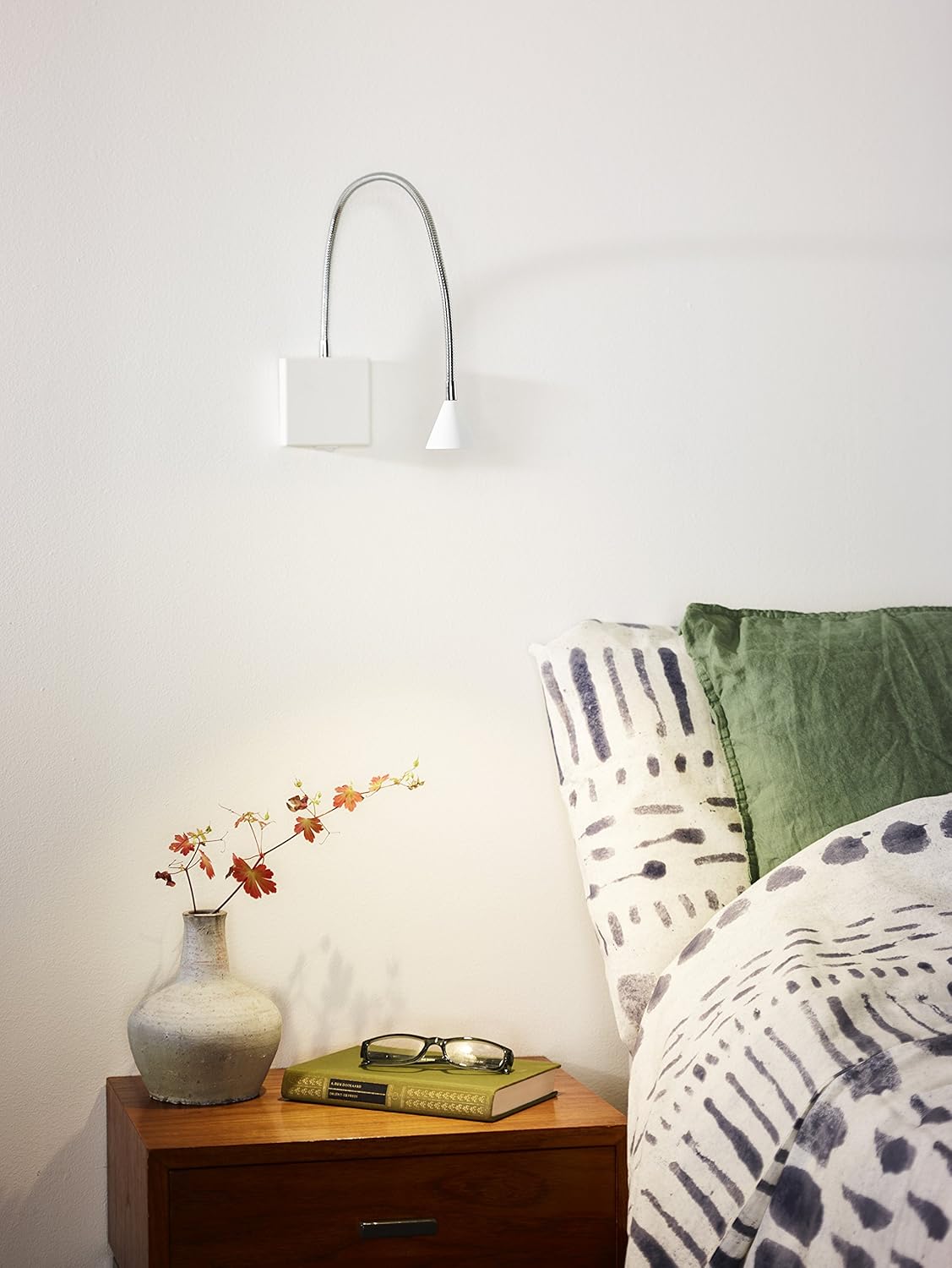 LUCIDE Bedside lamp, Metal, Integrated LED, 3 W, White, Chrome, 8 x 50 x 60 cm - Image 4