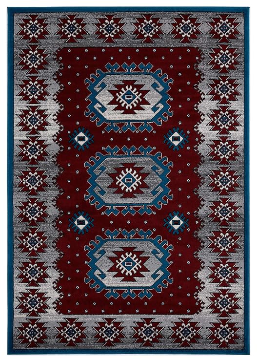 Mbh Rugs Daisy Kilim Tappeto Vintage Con Aspetto Tradizionale Colore Foglia Di Tè Polipropilene Teal 120cm X 170cm 39ft X 56ft