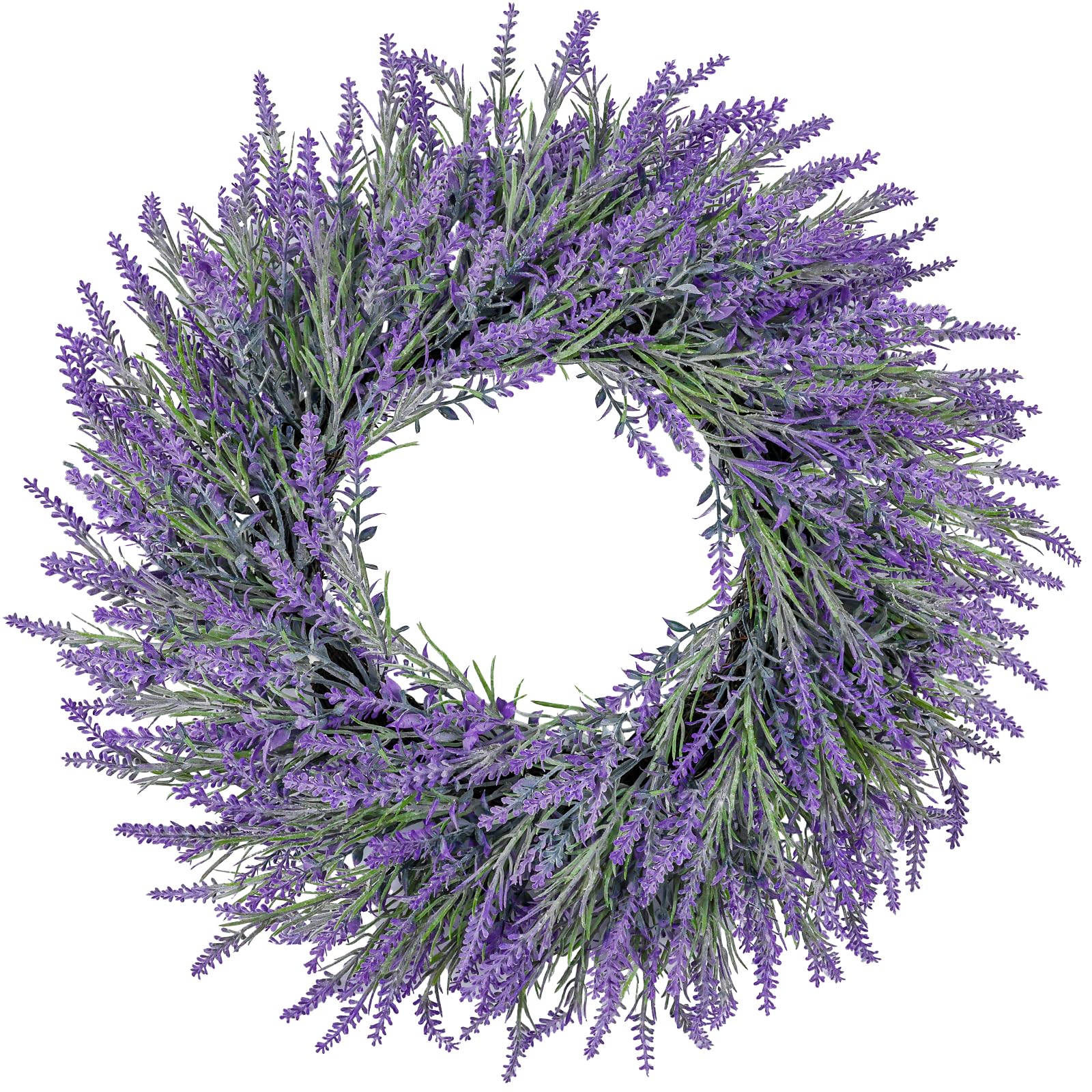 LZNPA 22 Inch Summer Spring Wreaths for Front Door Romance Lavender Wreath, Elegant Artificial Front Door Wreath for All Season Spring Decorations for Home Wall Entryway Farmhouse Porch Room Decor