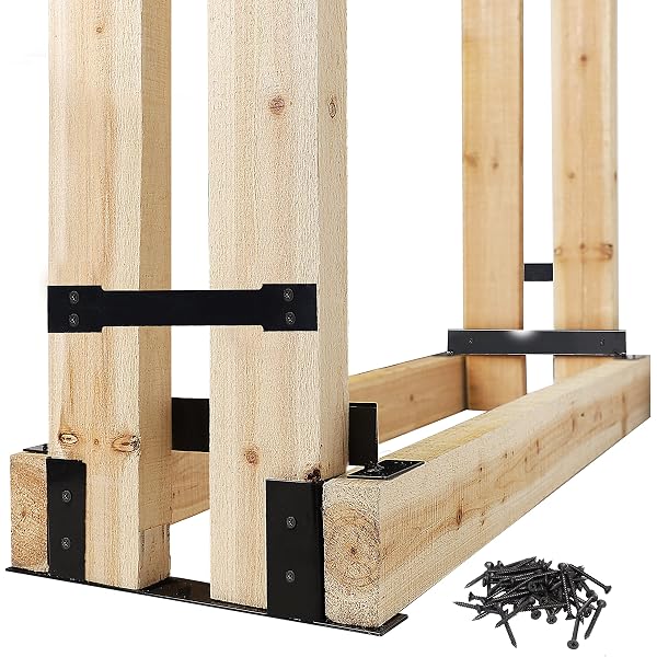 Amazon.com: Lulu Home Firewood Rack Kit, 2 Pack Log Storage Rack Brackets  with Flat Steel Bars, Length Adjustable Fire Wood Pile Storage Holder with  Screws for Indoor Outdoor Use, Wood Not Included (