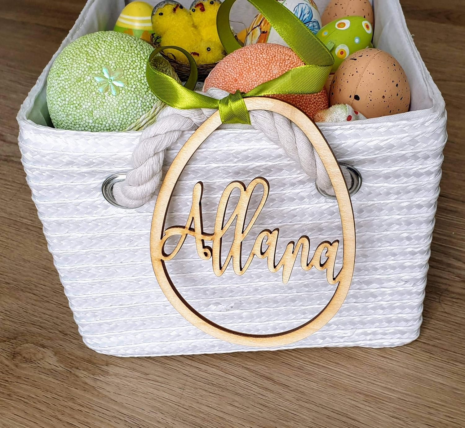 Amazon Com Personalized Easter Basket Tag Egg Tag Easter Basket Name Charm Easter Egg Decoration Easter Place Settings Easter Gifts Easter Eggs Handmade