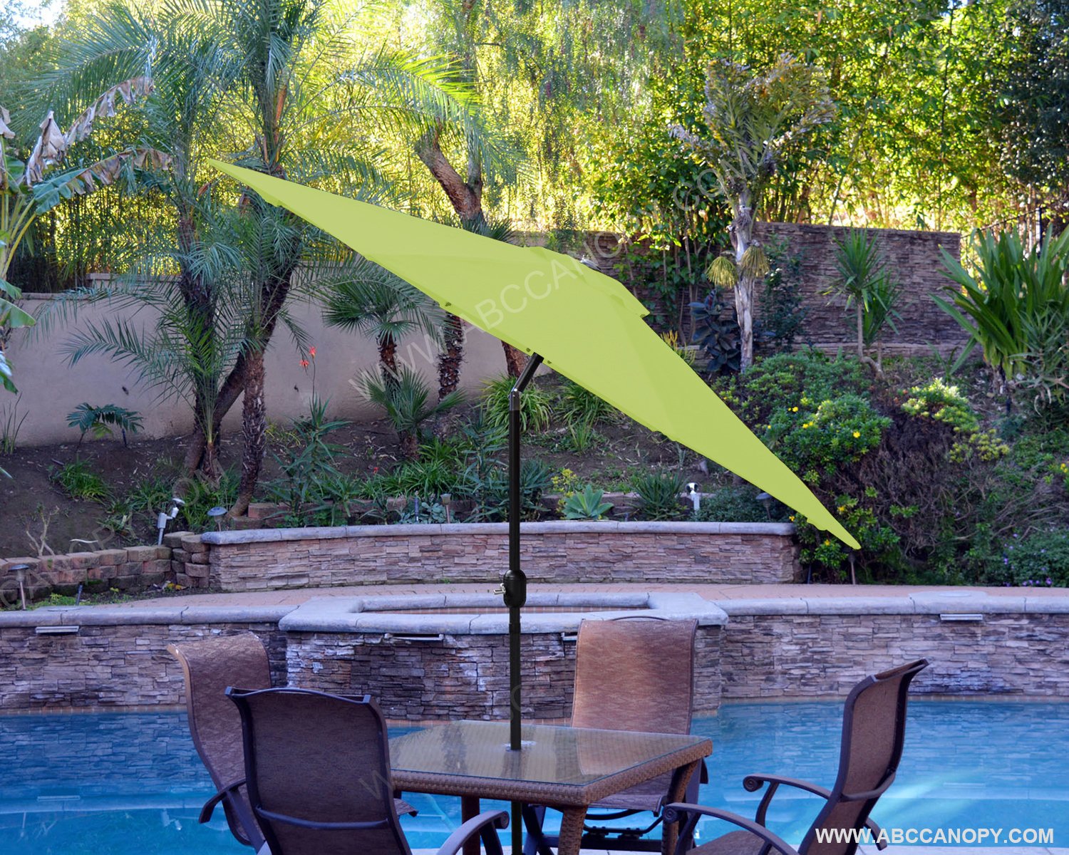 Abccanopy 9ft Market Umbrella Patio Umbrella Replacement Canopy 8 Ribs Lemon Green 1 Khaki Umbrellas