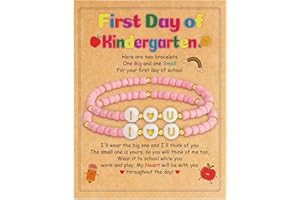 Decholly Back to School Gifts, First Day of School Kindergarten Preschool Bracelet Mommy and Me Matching Bracelet Gifts for Mom and Daughter Girls