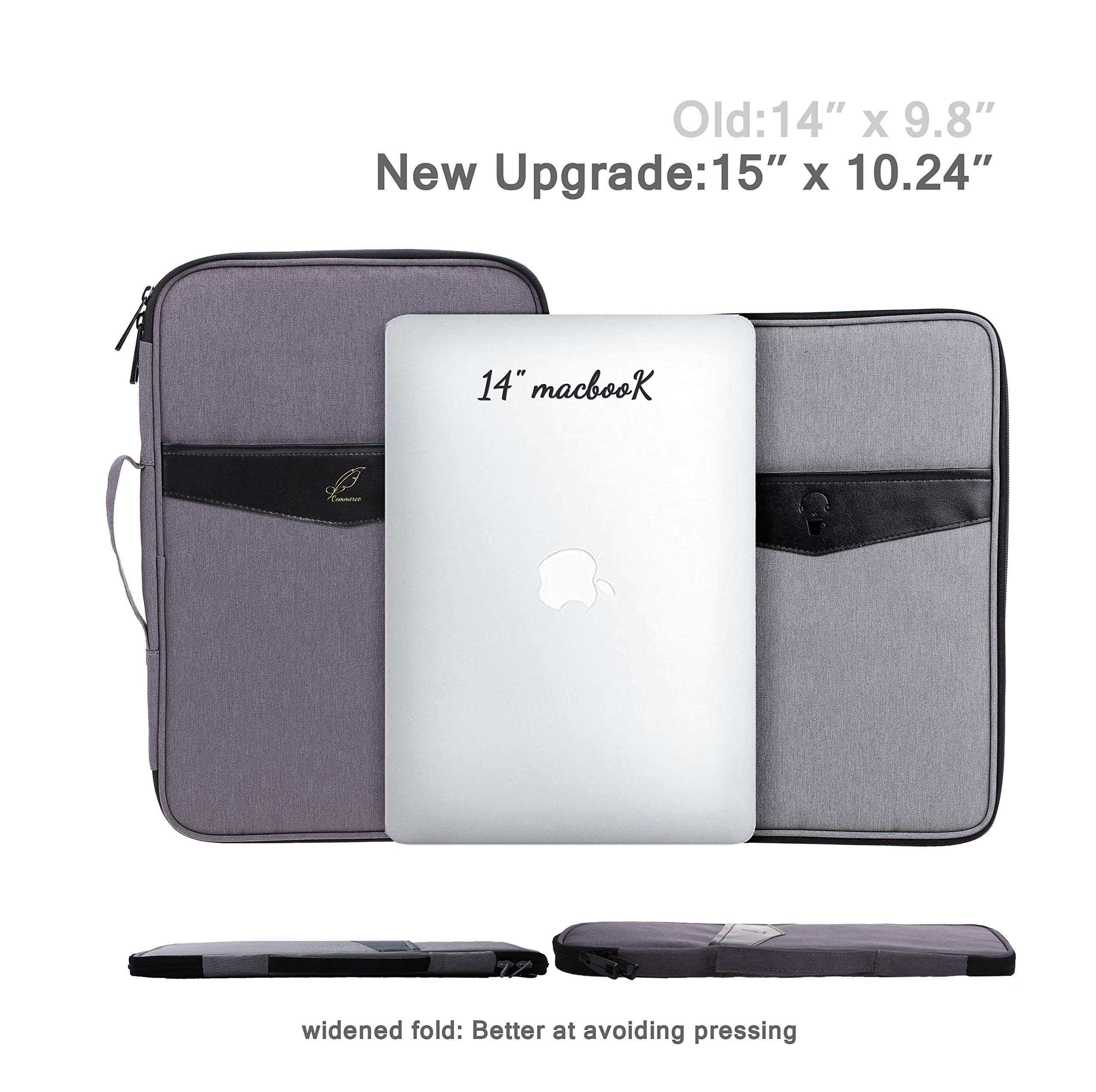 Lazyaunti Commercial Document Portfolio Padfolio Folders Organzier Binder Multi Function Waterproof Travel Pouch Zipper Case for Laptop, Ipad, Kindle, Notebook, Pen (Dark Grey)