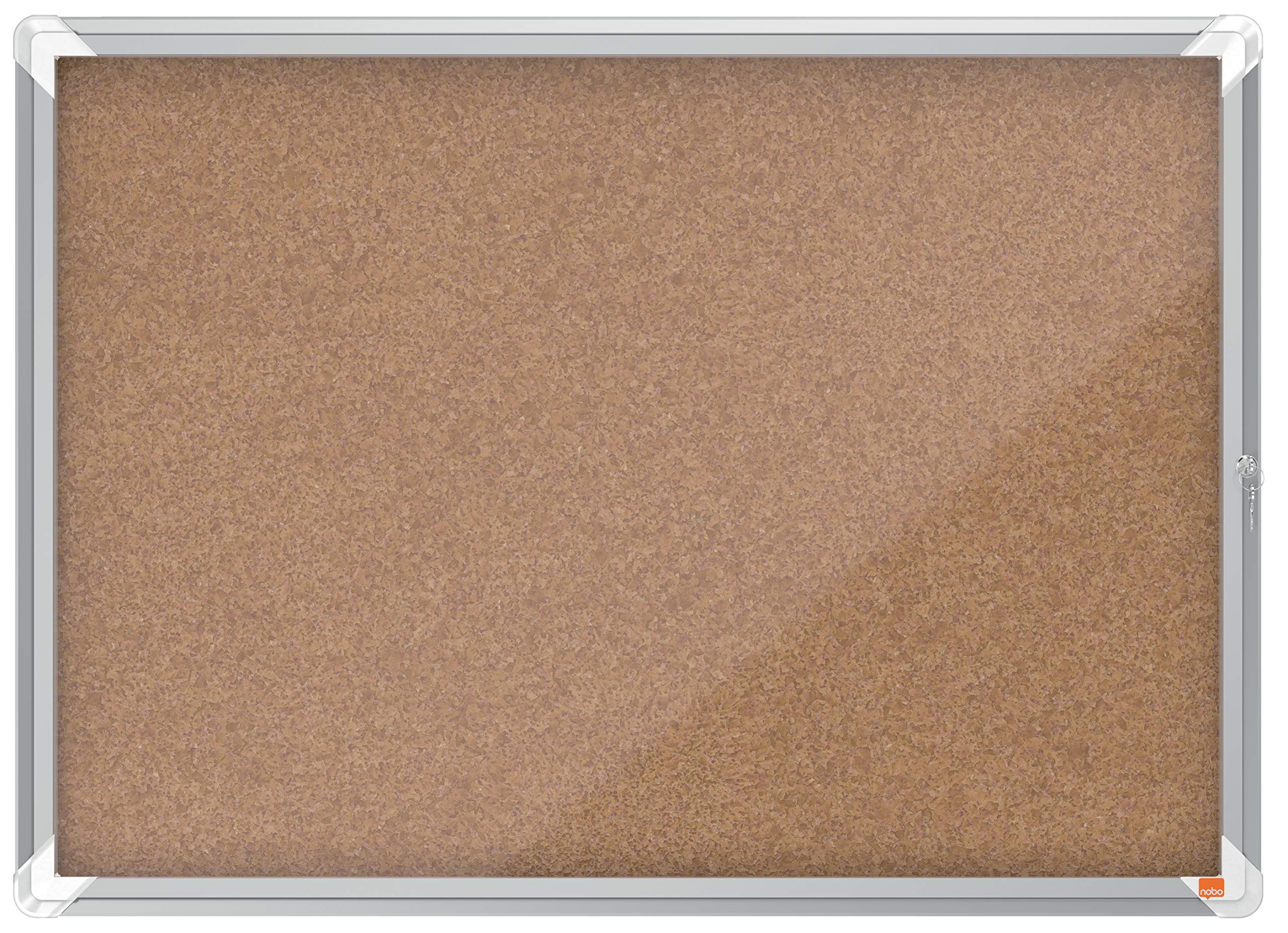 Nobo Cork Lockable Notice Board 8 x A4, Premium Plus, Brown, 1915326