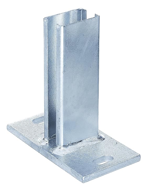 Gah-Alberts 685676 Pfostenträger für Zaunpfosten für Doppelstab-Gittermatten feuerverzinkt, zum Aufschrauben, 60 x 40 mm