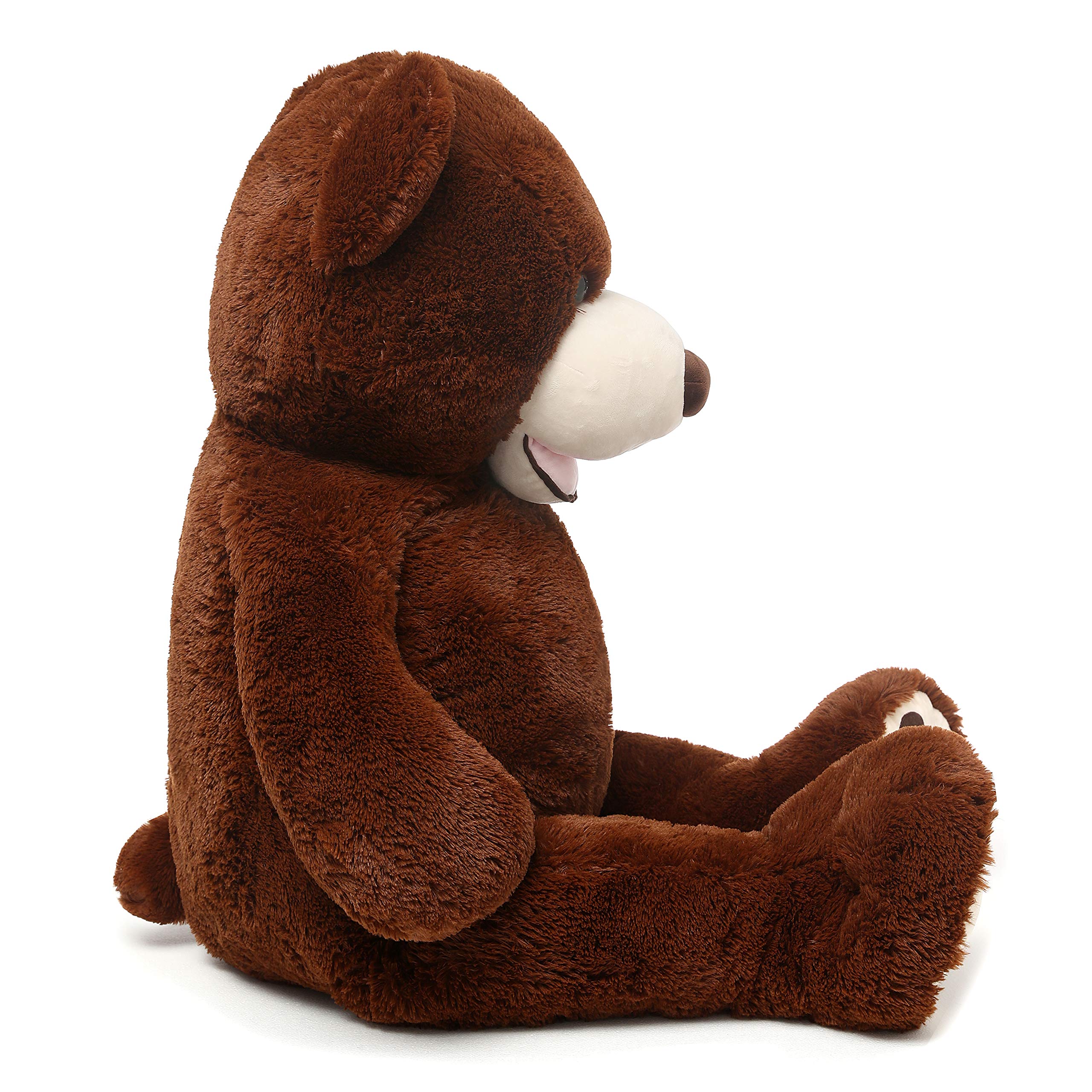 MorisMos Giant Teddy Bear with Big Footprints Big Teddy Bear Plush Stuffed Animals Dark Brown 51 inches