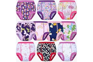 BIG ELEPHANT 10-Packs Training Underwear Absorbent Toddler Potty Trained Pants for Boys and Girls, 12 Months - 9 Years