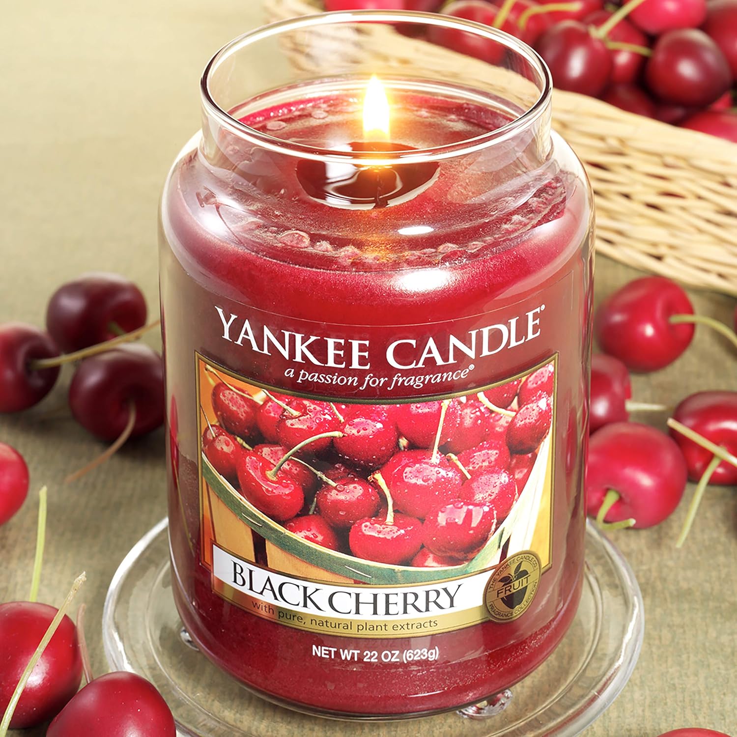 Yankee Candle Large Jar Candle, Black Cherry: Home & Kitchen