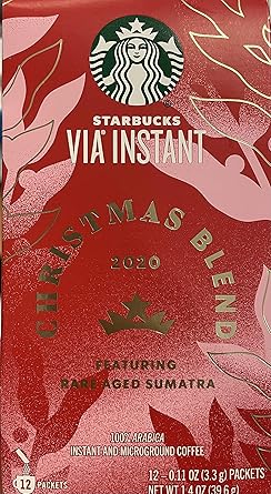 Amazon Com Starbucks Via 2016 Christmas Blend Ready Brew Instant Coffee 12 Pack Gourmet Food Grocery Gourmet Food
