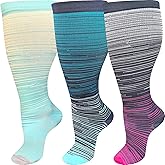 ZFiSt Plus Size Compression Socks Wide Calf for Women Men,Sport Compression Stocking Nurse Socks