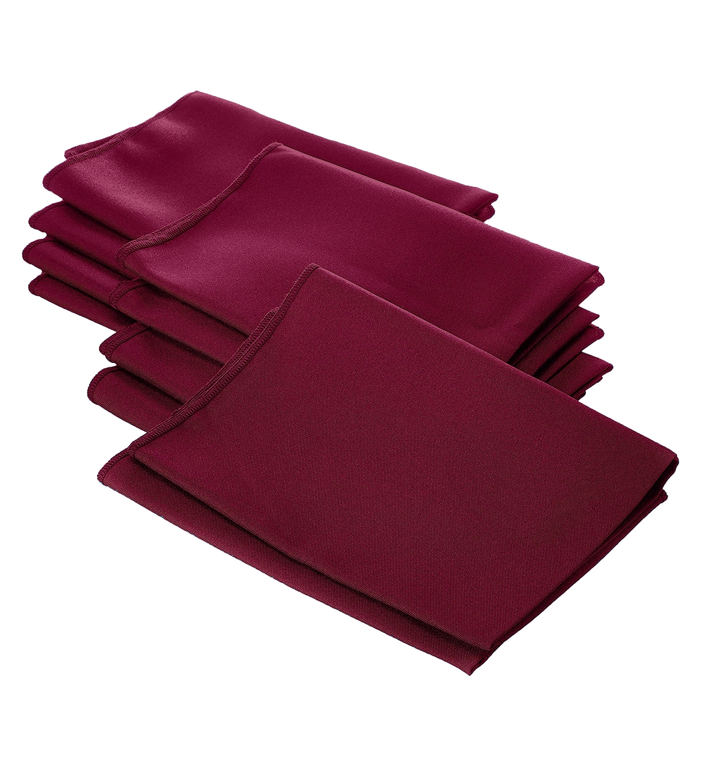 LA Linen Poplin Napkin, Polyester, Cranberry, 18 x 18-inch, Pack of 10